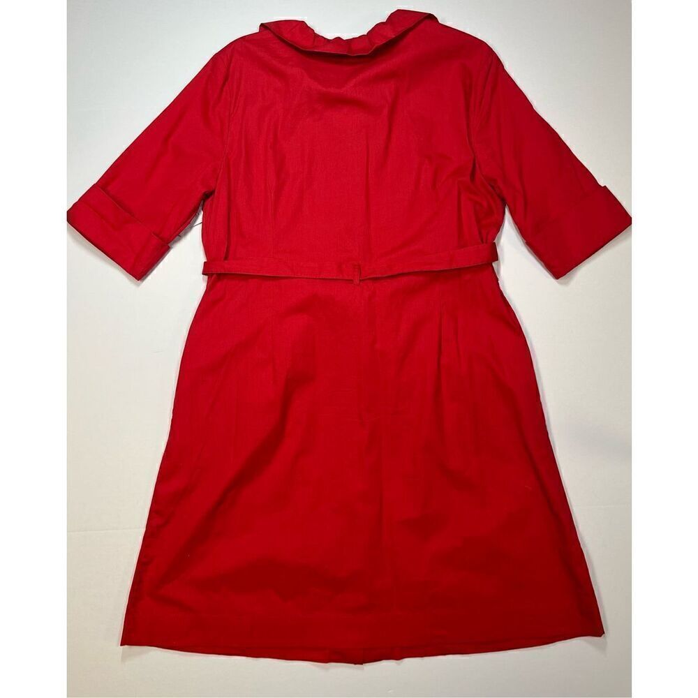 NEW Anthropologie Little Yellow Button With A Flourish Red ShirtDress Size Large - Picture 11 of 12